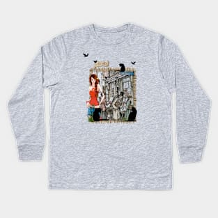 Old Amsterdam book market Kids Long Sleeve T-Shirt